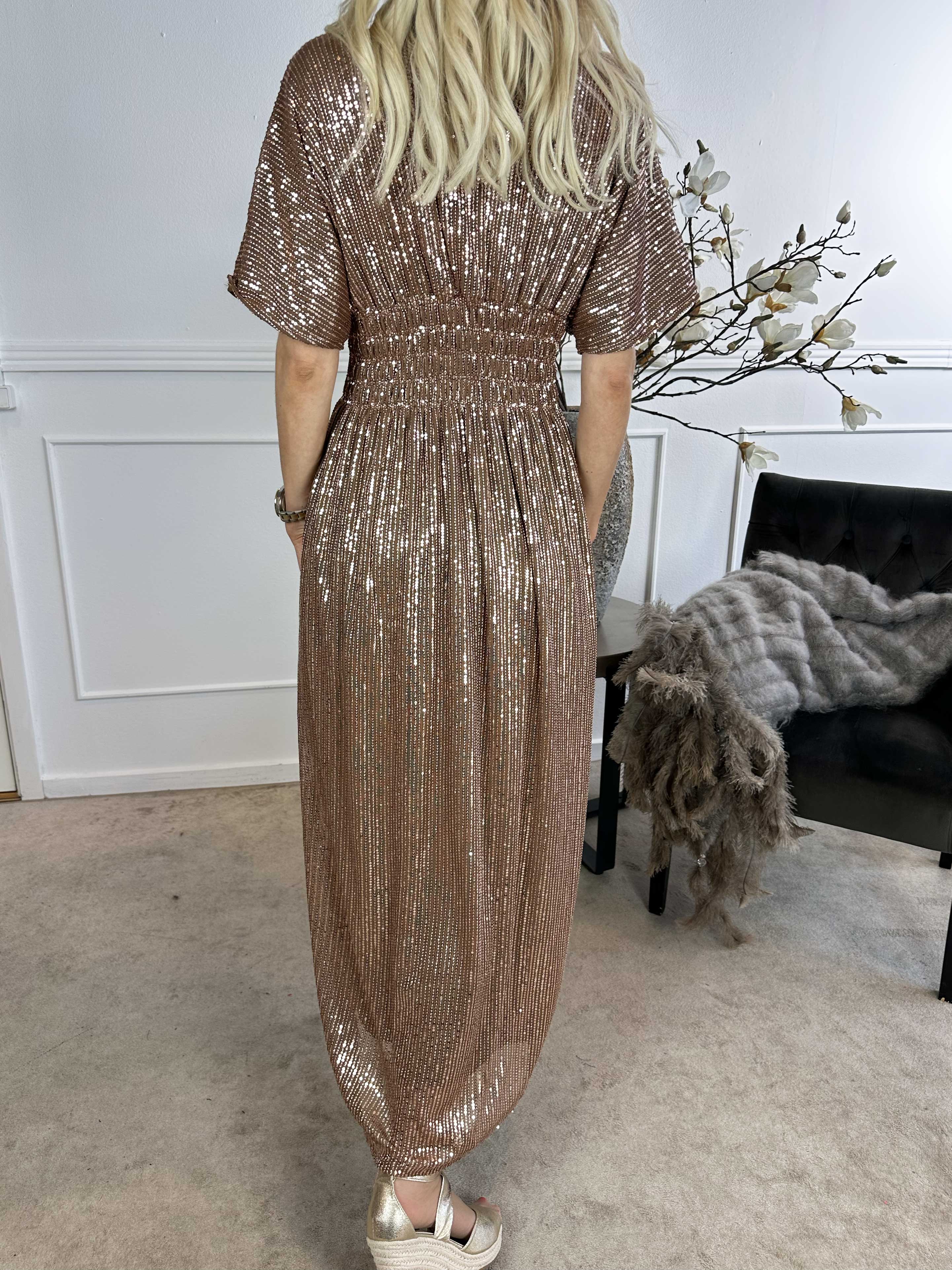 Pams Glitter - Lang smuk kjole med pailletter